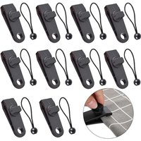 CCYKXA 10 Sets Multifunktions-Planenklammern, Zeltklemmen, Planenklammer mit schwarzer elastischer Kordel für Planen, Markisen, Camping, von CCYKXA