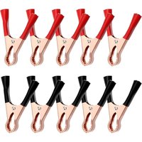 CCYKXA 10er-Pack 50 A Hochleistungs-Krokodilklemmen aus isoliertem Metall – Ersatz-Krokodilklemmen für Batteriekabel – verkupferte Krokodilklemme – von CCYKXA