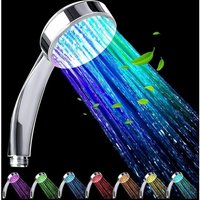 CCYKXA 2 Stück LED-Dusche, Lichtduschkopf, Lichtduschkopf, Farbduschkopf, LED-Duschkopf, automatisch wechselnde 7 Farben, universell, Chrom von CCYKXA