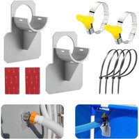 CCYKXA 2 Stück Schwimmbadschlauchhalter 30-38mm Zubehör für oberirdische Pools mit Perforations-, Reiß- und Traktionsschutz, mit Kabelbinderklemme von CCYKXA