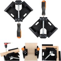 CCYKXA 2 Stück Winkelklemme 90° Eckschraubstock Tischlerklemme aus Aluminiumlegierung, Roubst-Winkelschweißklemme mit verstellbarer Schwenkbacke für von CCYKXA