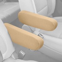CCYKXA 2 Stück beigefarbene Armlehnenbezüge für Vordersitze, Stoff-Armlehnenbezüge für Autos, Verschluss, Auto-Armlehnenbezüge, universell für Autos, von CCYKXA