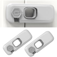 CCYKXA 2 Stück graue Kinder-Kühlschranksicherung, ohne Bohren, Kühlschrankschloss, Fensterschloss, Kinder-, Waschmaschinen-, Schrank-, von CCYKXA