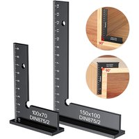 CCYKXA 2-teiliges Präzisions-Blocklineal mit rechtwinkligem Winkel und Skala, Aluminium 150 x 100 mm + 100 x 70 mm Metall-Zimmermannswinkel für die CCYKXA 2-teiliges Präzisions-Blocklineal mit rechtwinkligem Winkel und Skala, Aluminium 150 x 100 mm + 100 x 70 mm Metall-Zimmermannswinkel für die von CCYKXA