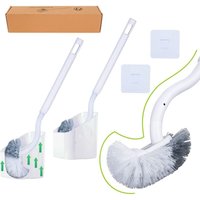 CCYKXA 2er-Pack Toilettenbürste und Halter, Kunststoff-Badezimmer- und Toilettenbürste mit langem Griff, Toilettenbürste mit starken Borsten für die von CCYKXA
