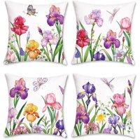 CCYKXA 4 Pieces Garden Flower Cushion Cover 45 x 45 cm Polyester Linen Decorative Pillowcase for Sofa Living Room Bedroom Chair Home Decoration CCYKXA 4 Pieces Garden Flower Cushion Cover 45 x 45 cm Polyester Linen Decorative Pillowcase for Sofa Living Room Bedroom Chair Home Decoration von CCYKXA