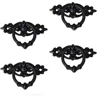 CCYKXA 4 Retro-Schubladengriffe im Antik-Stil für Küchenschränke, Schrankschubladengriffe, Vintage-Griffe mit Schrauben, 64 x 47 mm, Schwarz CCYKXA 4 Retro-Schubladengriffe im Antik-Stil für Küchenschränke, Schrankschubladengriffe, Vintage-Griffe mit Schrauben, 64 x 47 mm, Schwarz von CCYKXA