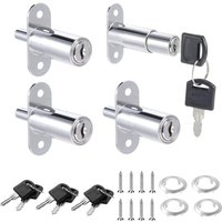 CCYKXA 4 Stück Aktenschrankschloss Schubladenschrankschloss Zinklegierung Schiebetür Möbelschloss mit 8 Schlüsseln für Vitrinen Aktenschränke von CCYKXA