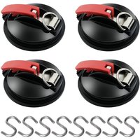 CCYKXA 4-teiliger Saugnapf-Anker mit Zurrhaken-Befestigung, 8 S-förmige Haken, Markisen-Saugnapf-Befestigungshaken für Auto-Seitenzelte, von CCYKXA