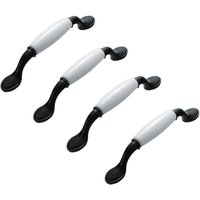 CCYKXA 4 x Keramik-Möbelgriffe im europäischen Stil, Küchenschrankgriff aus Keramik und Aluminiumlegierung, 96 mm Schubladengriff, mit Schrauben von CCYKXA