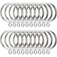 CCYKXA 50 Stück Vorhangringe aus Metall, 38 mm Innendurchmesser, silberfarbene Vorhangringe aus Metall für Fenster, Türen und Duschvorhänge von CCYKXA