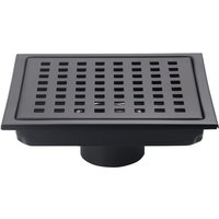 CCYKXA 6" quadratischer Duschbodenablauf, Mattschwarz, Rost mit abnehmbarer Abdeckung, SUS304 Edelstahl CCYKXA 6" quadratischer Duschbodenablauf, Mattschwarz, Rost mit abnehmbarer Abdeckung, SUS304 Edelstahl von CCYKXA