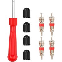 CCYKXA 9-teiliges Reifenventil-Werkzeugset, Autoschlüssel, Einzelkopf, 4 Reifenventilkappen, 4 × Ventileinsatz, Ventilreparaturwerkzeuge CCYKXA 9-teiliges Reifenventil-Werkzeugset, Autoschlüssel, Einzelkopf, 4 Reifenventilkappen, 4 × Ventileinsatz, Ventilreparaturwerkzeuge von CCYKXA