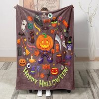 CCYKXA Gruselige Decke, Halloween-Decke Horror-Geisterdecken und -Überwürfe Dekorative Herbstdecke für Halloween Halloween-Fleecedecke für das von CCYKXA