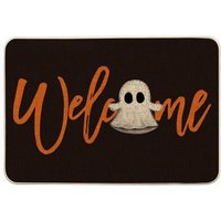 CCYKXA Halloween Ghost Welcome Saisonale Dekoration Indoor Outdoor Bodenmatte 40x60cm von CCYKXA