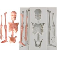 CCYKXA Halloween-Totenkopf-Skelettformen, Halloween-Skelett-Silikonform Lebensmittelechte Silikon-Backform für die Küche, Kerzenmacher, Formen von CCYKXA