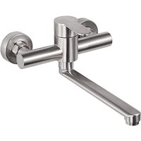 CCYKXA Küchen-Wandarmatur, Wandmischbatterie aus Edelstahl, 360° drehbar für Küchenspüle, heißes und kaltes Wasser, verstellbare Befestigungslöcher, von CCYKXA