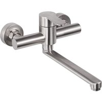 CCYKXA Küchen-Wandarmatur, Wandmischbatterie aus Edelstahl, 360° drehbar für Küchenspüle, heißes und kaltes Wasser, verstellbare Befestigungslöcher, von CCYKXA