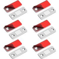 CCYKXA Magnetischer Tür-Schrank-Magnetverschluss, 6 Stück, ultradünne Magnetverschlüsse aus Metall, zum Aufkleben, Magnetverschluss, starker Magnet CCYKXA Magnetischer Tür-Schrank-Magnetverschluss, 6 Stück, ultradünne Magnetverschlüsse aus Metall, zum Aufkleben, Magnetverschluss, starker Magnet von CCYKXA