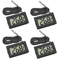 CCYKXA Mini-Digital-LCD-Thermometer, Temperatur mit Temperaturfühler, Sensortester für Kühlschränke, Gefrierschränke, Aquarien (4 x Schwarz) von CCYKXA