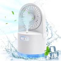 CCYKXA Mini-Tischventilator, tragbarer USB-Ventilator mit kühlem Nebelspray, 3 einstellbare Geschwindigkeiten, 7-farbige Nachtlichter für Zuhause, von CCYKXA