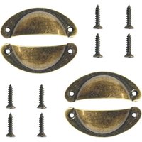 CCYKXA Muschelgriff, 4 Stück Retro-Muschelgriff, Schubladengriff, Möbelgriff, für Kleiderschränke, Schränke, Schubladen (Bronzefarbe) von CCYKXA