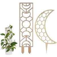 CCYKXA Rankgitter aus Holz für Kletterpflanzen, dekorativ, für den Innenbereich, Mondfenster/Mondbienenstock, 30 cm, Natur, 2 Stück von CCYKXA