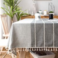 CCYKXA Rechteckige Tischdecke 140 x 140 Leinen Baumwolle Vintage Grau Dekoration Tischdecke Rechteckige Tischdecke Rechteck für Küchentisch von CCYKXA