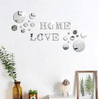 CCYKXA Runder Acryl-Spiegel-Wandaufkleber „HOME LOVE“ für Schlafzimmer- und Wohnzimmerwände CCYKXA Runder Acryl-Spiegel-Wandaufkleber „HOME LOVE“ für Schlafzimmer- und Wohnzimmerwände von CCYKXA