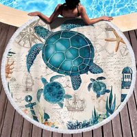 CCYKXA Rundes Strandtuch, Handtuch mit Quasten 150 cm, XXL Schildkröten-Mikrofasertuch für Strand, Picknicks, Outdoor-Aktivitäten, Heimdekoration CCYKXA Rundes Strandtuch, Handtuch mit Quasten 150 cm, XXL Schildkröten-Mikrofasertuch für Strand, Picknicks, Outdoor-Aktivitäten, Heimdekoration von CCYKXA