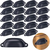 CCYKXA Schubladengriffe im Vintage-Stil aus Eisen und schwarzer Muschel für Schrank, Schublade, Medizinschrank, 20 Stück CCYKXA Schubladengriffe im Vintage-Stil aus Eisen und schwarzer Muschel für Schrank, Schublade, Medizinschrank, 20 Stück von CCYKXA