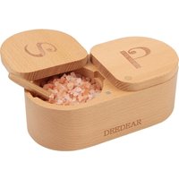 CCYKXA Set aus 2 separaten Salzkästen aus Holz mit magnetischem Drehgelenk – Gewürzkeller aus Holz mit 2 Fächern – 237 ml x 2, elegante von CCYKXA