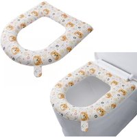 CCYKXA Set mit 2 Toilettensitzbezügen, Toilettensitzheizung, länglichem Toilettensitzbezug, gepolstertem Kissen, waschbarem oder tragbarem O-förmigem von CCYKXA