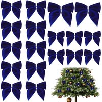 CCYKXA Set mit 20 blauen Samt-Weihnachtsbaumschleifen von CCYKXA