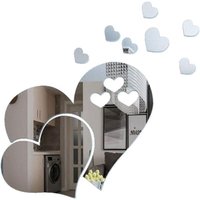 CCYKXA Silberne Acryl-Wandaufkleber mit herzförmigem Spiegel von CCYKXA