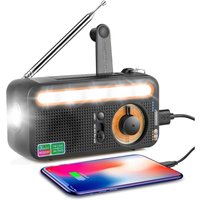CCYKXA Solarradio, tragbares wiederaufladbares Handkurbelradio mit AM/FM/SW, eingebauter 2000-mAh-Akku, SOS-Alarm, LED-Taschenlampe, Leselicht für CCYKXA Solarradio, tragbares wiederaufladbares Handkurbelradio mit AM/FM/SW, eingebauter 2000-mAh-Akku, SOS-Alarm, LED-Taschenlampe, Leselicht für von CCYKXA