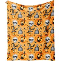 CCYKXA Süße Halloween-Decken, Kürbisdecke, Halloween-Decken und -Überwürfe, Halloween-Fleecedecke für Bett, Couch, Stuhldekor von CCYKXA