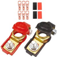 Ccykxa - 1 Paar Batterieklemmen, Batterieklemmen-Klemmverbinder mit 6 Kupferringen für Auto positiv und negativ, Batterieklemmen-Klemmverbinder von CCYKXA