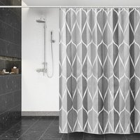 Ccykxa - 1 Set 180 x 200 cm, Grauer Geist, mit 12 Haken, Schnelltrocknender Duschvorhang, Wasserdichter Duschvorhang aus Polyestergewebe, Ccykxa - 1 Set 180 x 200 cm, Grauer Geist, mit 12 Haken, Schnelltrocknender Duschvorhang, Wasserdichter Duschvorhang aus Polyestergewebe, von CCYKXA