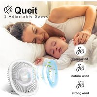 Ccykxa - 1 Set Tragbarer Ventilator, Leiser Ventilator, drei Windgeschwindigkeiten, Mit Stufenlos Dimmbarem Mini-Ventilator, Geeignet Für Camping, von CCYKXA