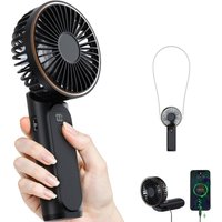 Ccykxa - 1 Stück tragbarer Ventilator, 180° faltbarer Mini-Ventilator, 6 Geschwindigkeiten, LCD-Display, ultraleise, 4000 mAh, Taschenformat, von CCYKXA