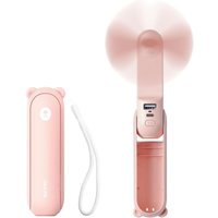 Ccykxa - 1 x 3-in-1 tragbarer Mini-Ventilator in Rosa, wiederaufladbar, batteriebetrieben (12–19 Stunden Laufzeit), mit Powerbank- und von CCYKXA