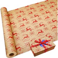 Ccykxa - 10 offene 50 cm x 70 cm Weihnachtsgeschenkpapierrollen, Geschenkpapierrollen mit Elchmuster, recycelbares Kraftpapier für die Dekoration von Ccykxa - 10 offene 50 cm x 70 cm Weihnachtsgeschenkpapierrollen, Geschenkpapierrollen mit Elchmuster, recycelbares Kraftpapier für die Dekoration von von CCYKXA