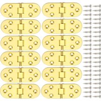 Ccykxa - 12 Stück Klappscharniere aus Zinklegierung, 180-Grad-Scharniere mit runden Kanten, Möbelscharniere für Tisch, Schrank, Tür, Möbel (Gold) von CCYKXA