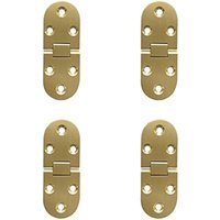 Ccykxa - 180-Grad-Flip-Klappscharniere, Messing, runde Kante mit Schrauben, Scharnier für Klapptisch, Möbel, Schranktüren, Holzkiste, von CCYKXA