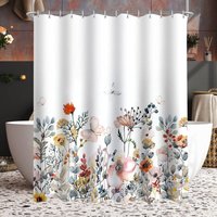 Ccykxa - 1pc Duschvorhang 120 x 180 cm Blumen-Duschvorhang Beschwerter Saum Anti-Schimmel Wasserdicht Waschbar Polyestergewebe mit Ösen und 8 Ccykxa - 1pc Duschvorhang 120 x 180 cm Blumen-Duschvorhang Beschwerter Saum Anti-Schimmel Wasserdicht Waschbar Polyestergewebe mit Ösen und 8 von CCYKXA