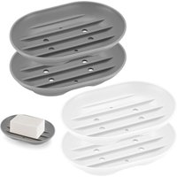 Ccykxa - 2 Stück Silikon-Seifenschale, Seifenschale mit Abfluss, rutschfeste Seifenkiste, Seifenschale für Dusche/Badezimmer/Küche – Weiß Ccykxa - 2 Stück Silikon-Seifenschale, Seifenschale mit Abfluss, rutschfeste Seifenkiste, Seifenschale für Dusche/Badezimmer/Küche – Weiß von CCYKXA