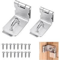 Ccykxa - 2 Stück rechtwinklige Vorhängeschloss-Haspe, Edelstahl-Vorhängeschloss-Türriegel 90 Grad mit 16 Schrauben für Garten, Türen, Badezimmer, von CCYKXA