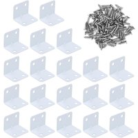 Ccykxa - 20 Stück Eckwinkel Edelstahl 90 Grad rechtwinklige Klammern mit 80 Befestigungsschrauben für Holzstuhl Möbelschrank (weiß) von CCYKXA