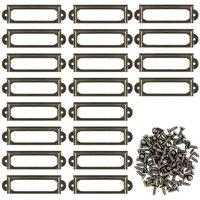 Ccykxa - 20 Stück Etikettenhalter aus Metall, 60 x 17 mm, für Büro, Bibliothek, Regale, Rahmen, Vintage-Namensschild mit Schrauben von CCYKXA